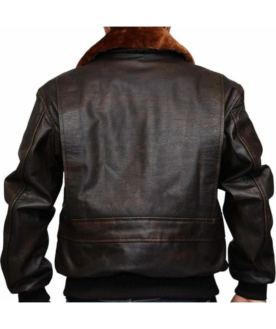 Distressed Aviator Leather Jacket