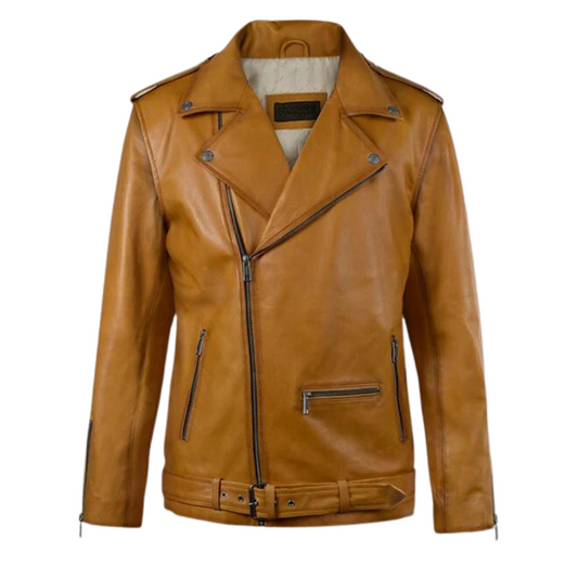 Caramel Biker Leather Jacket