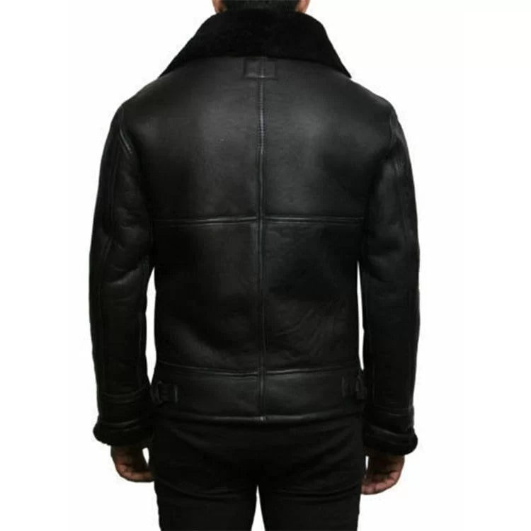 Men’s Pilot Aviator Shearling Leather Jacket