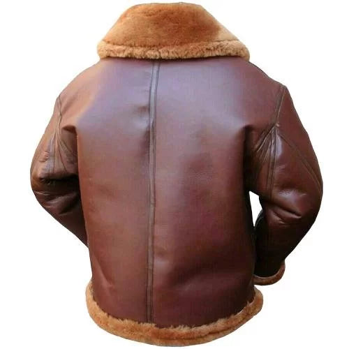 Men’s Brown Bomber Single Belt Leather Jacket