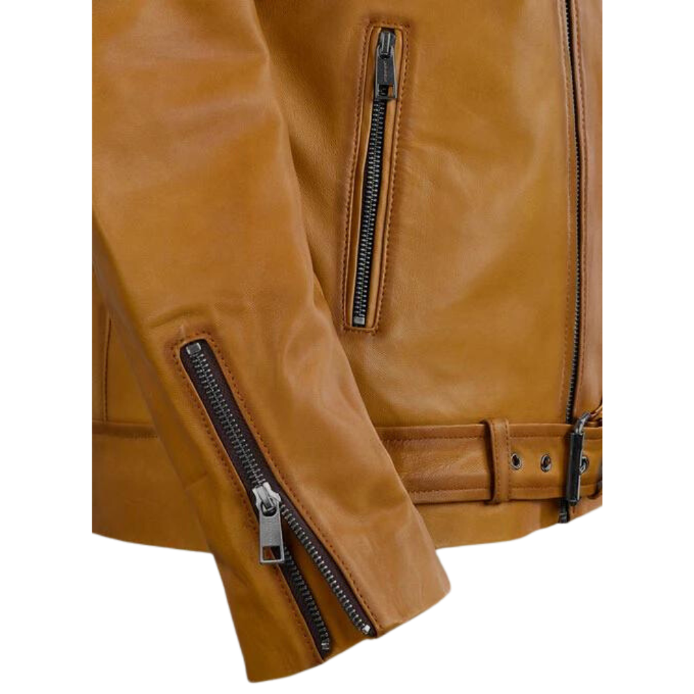 Caramel Biker Leather Jacket