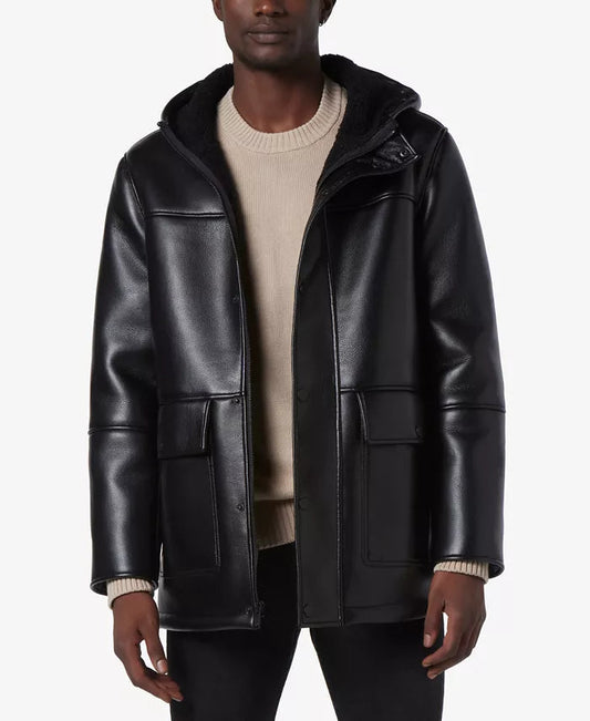 Men’s Donohue Faux Leather Parka Jacket