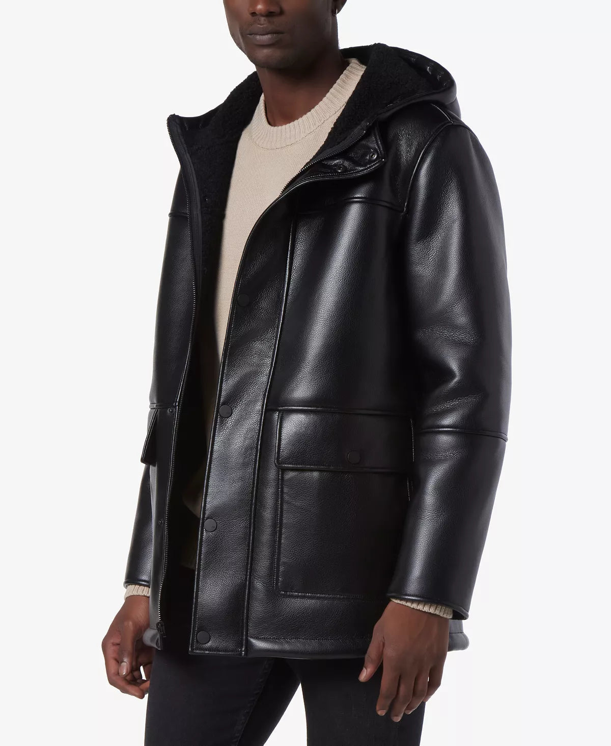 Men’s Donohue Faux Leather Parka Jacket