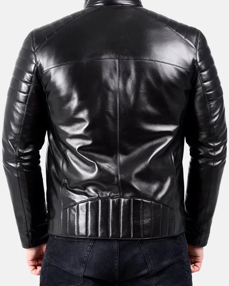 Men’s Padded Leather Biker Jacket