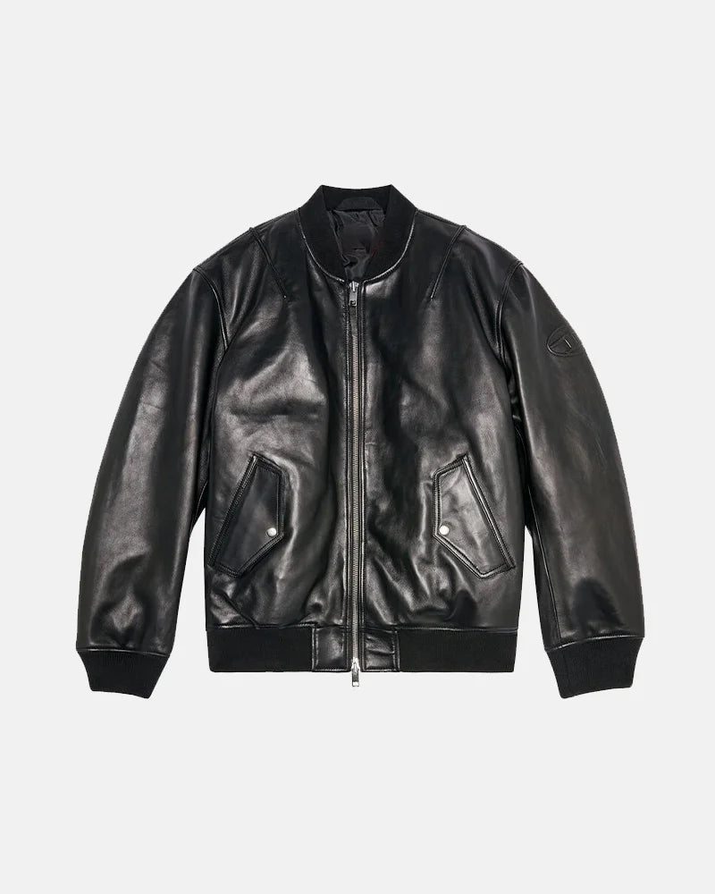 Padded Tumbled Leather Jacket