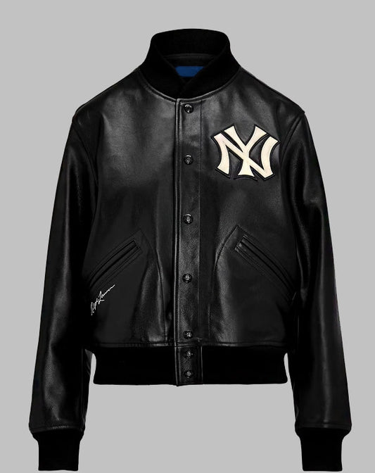Polo Ralph Lauren Yankees Leather Jacket Black