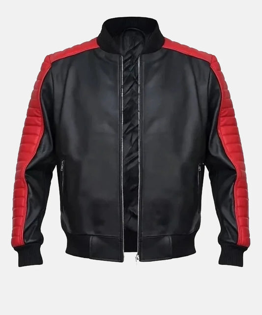 Miami Vice Stunt Team Ryan Gosling Black Leather Bomber Jacket