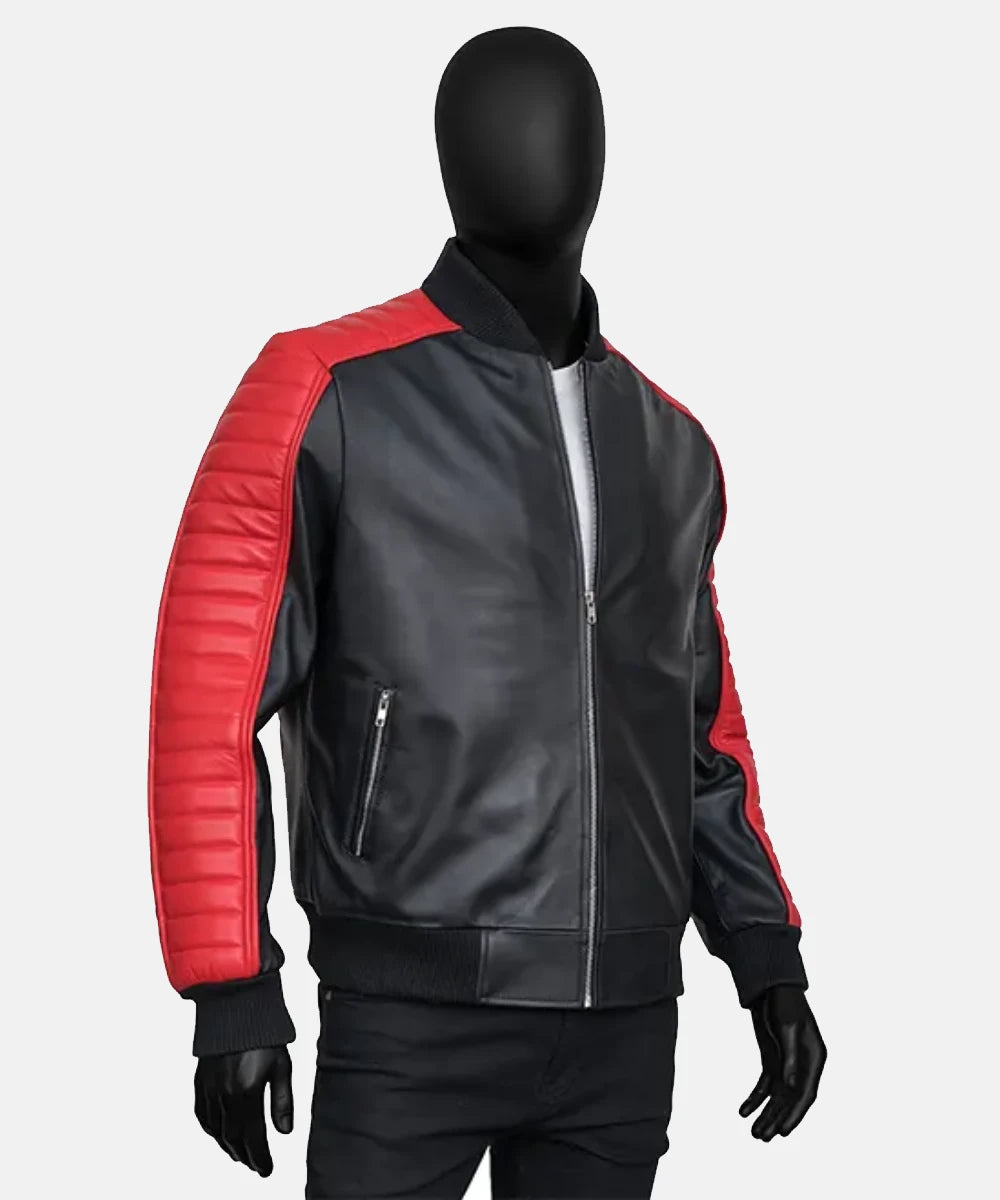 Miami Vice Stunt Team Ryan Gosling Black Leather Bomber Jacket