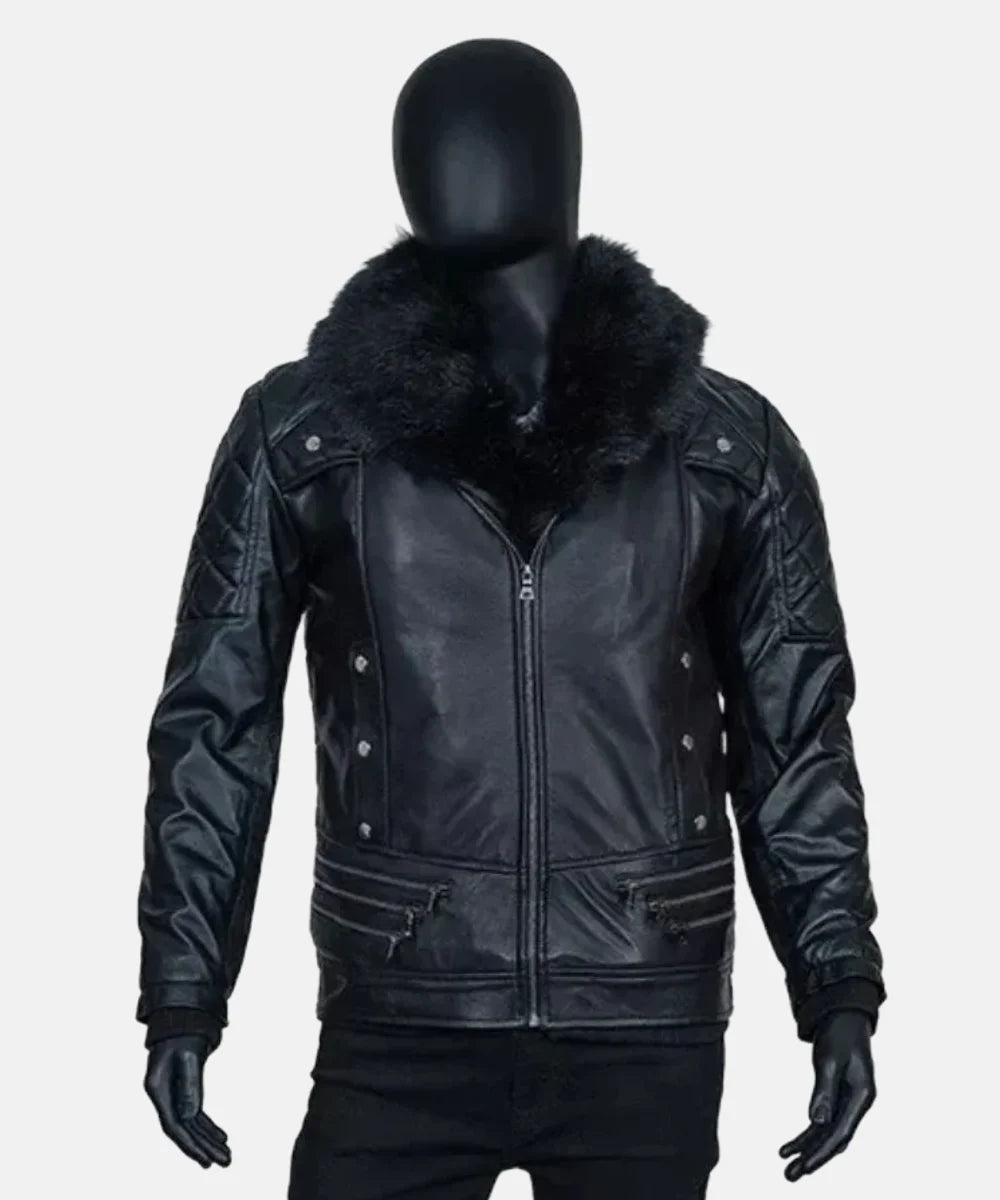 Seth Rollins Black Leather Jacket