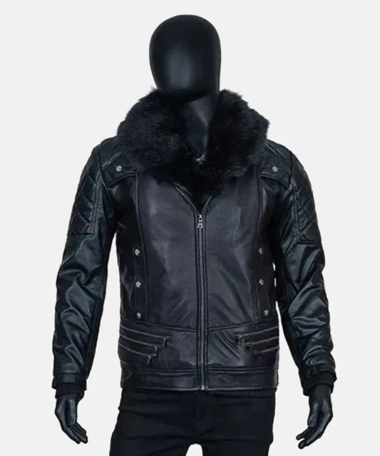 Seth Rollins Black Leather Jacket