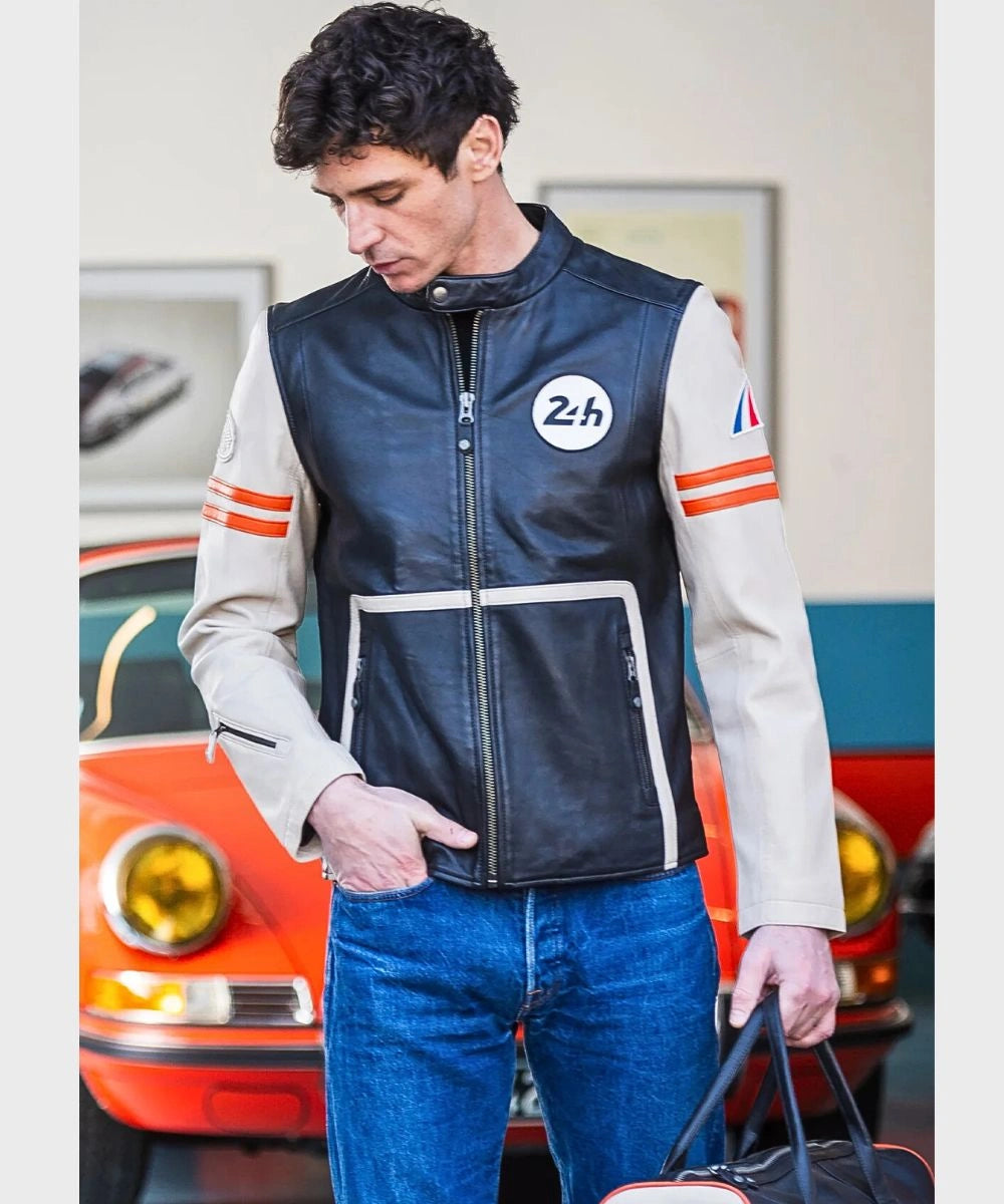 24H Le Mans Karl ECRU Vintage Leather Jacket