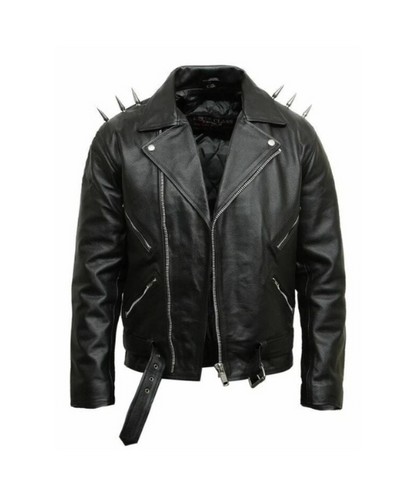 Devil Spikes Leather Motorcycle Jacket