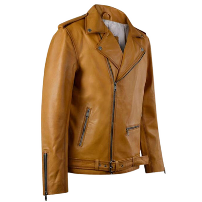 Caramel Biker Leather Jacket