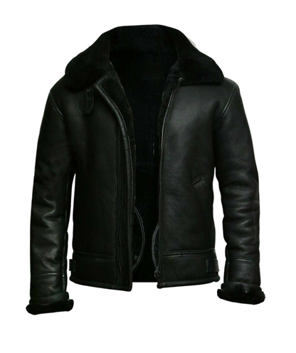 Men’s Pilot Aviator Shearling Leather Jacket