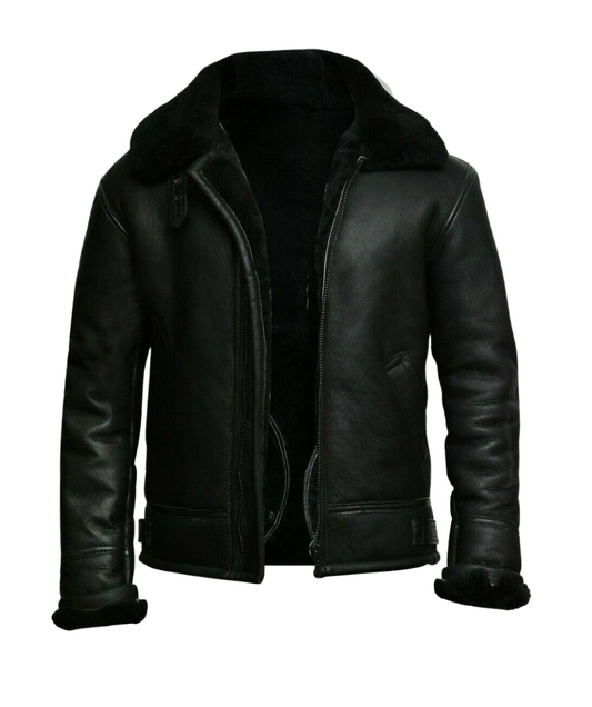 Men’s Pilot Aviator Shearling Leather Jacket