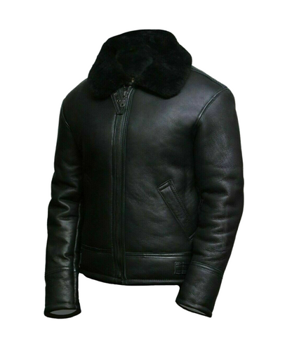 Men’s Pilot Aviator Shearling Leather Jacket