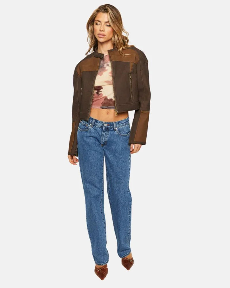 Bella Chocolate Leather Moto Jacket