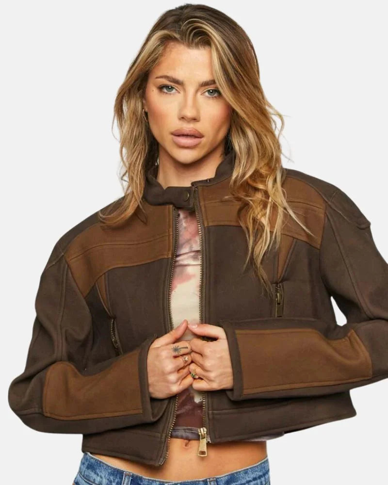Bella Chocolate Leather Moto Jacket