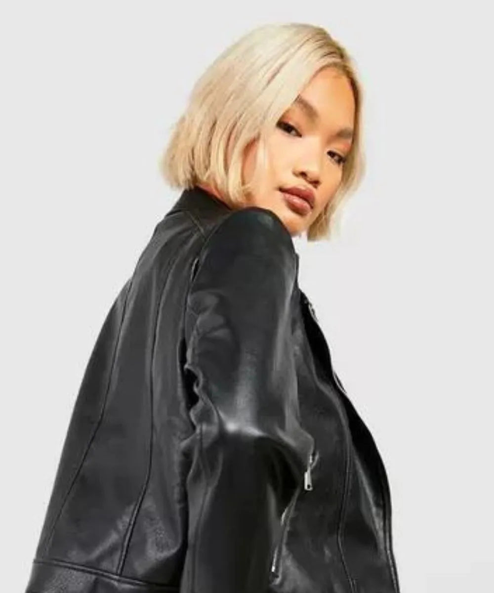 Classical Black Leather Biker Jacket