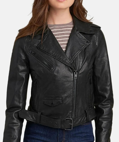 Carly Genuine Leather Biker Jacket