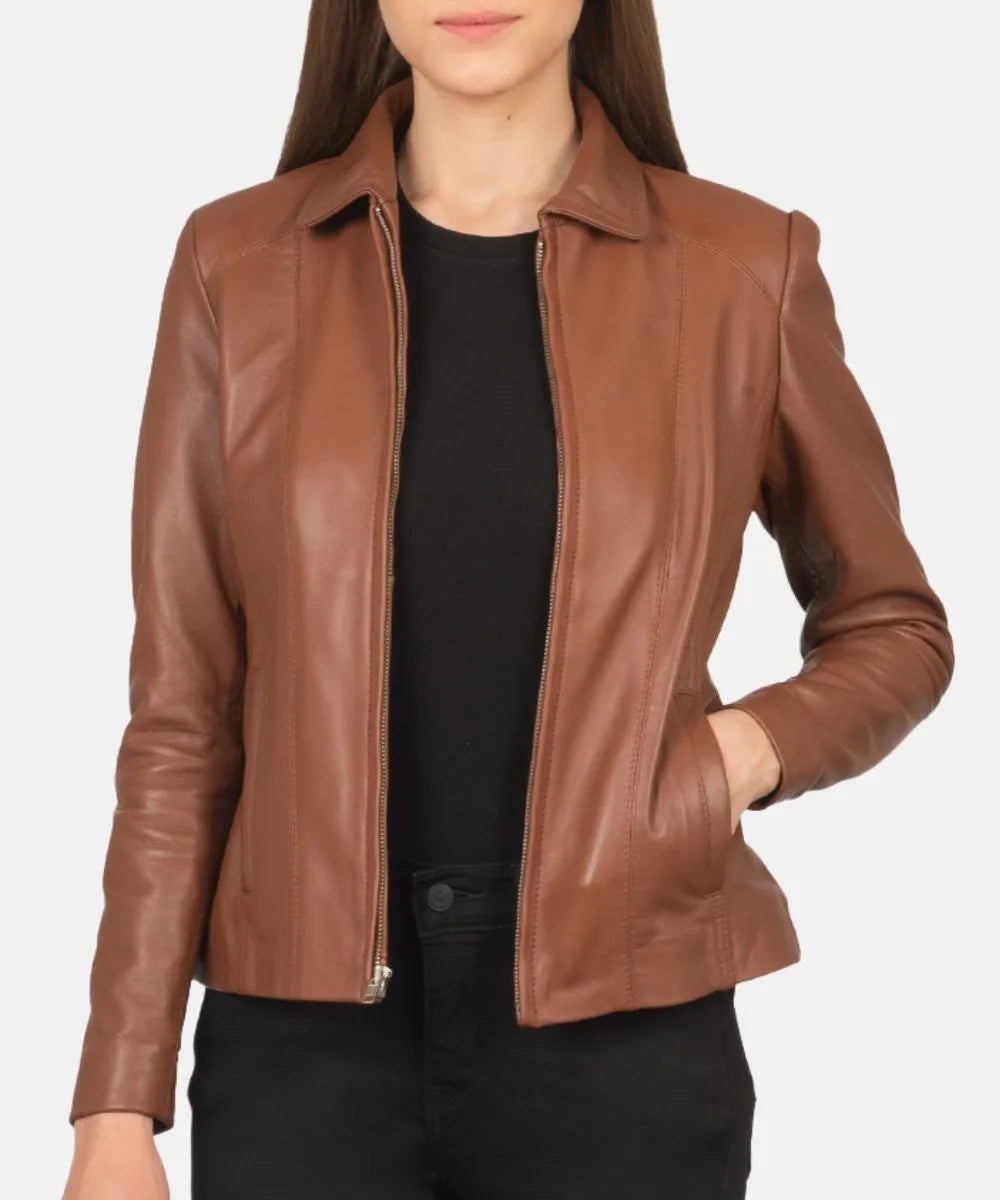 Colette Brown Leather Jacket