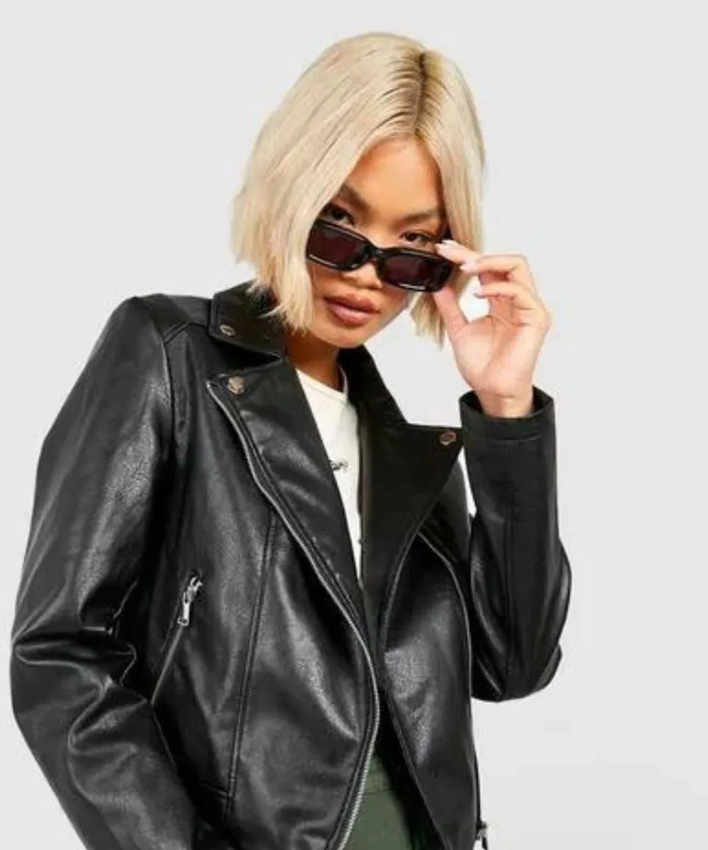 Classical Black Leather Biker Jacket