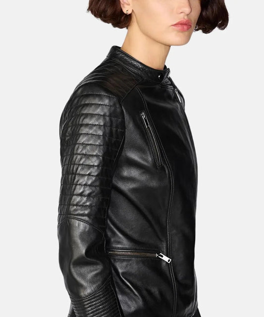 Quilted Black Leather Jacket