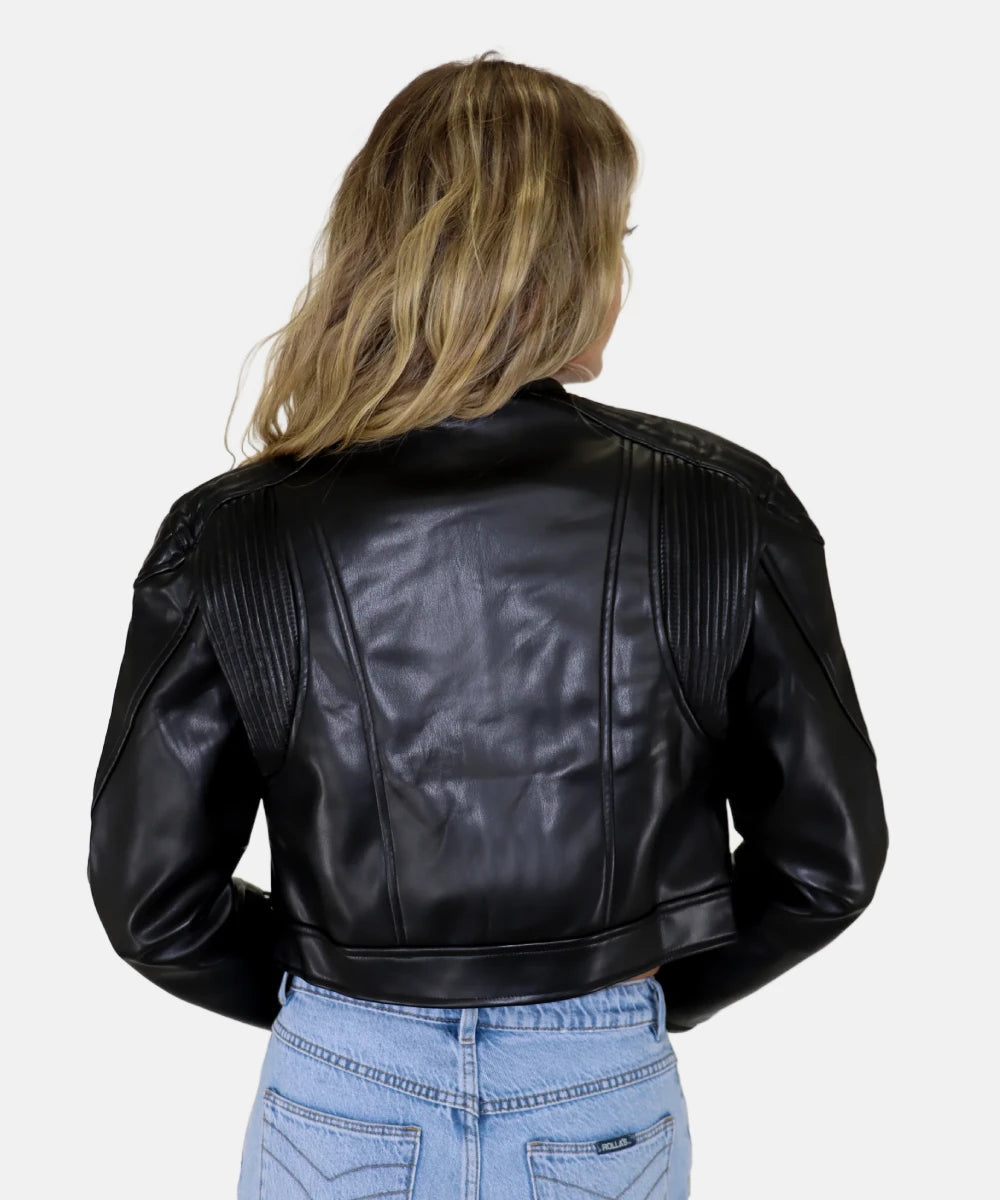 Lioness Crop Leather Jacket