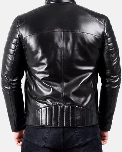 Men’s Padded Leather Biker Jacket