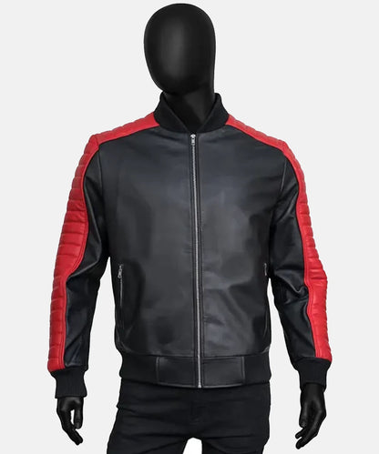 Miami Vice Stunt Team Ryan Gosling Black Leather Bomber Jacket