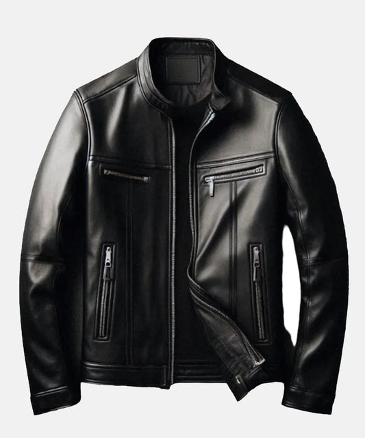 Skeleton Design Leather Jacket