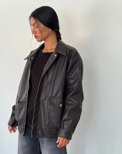 Dark Chocolate Leather Jacket