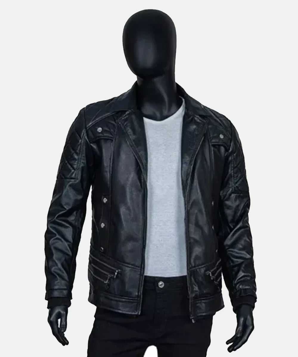 Seth Rollins Black Leather Jacket
