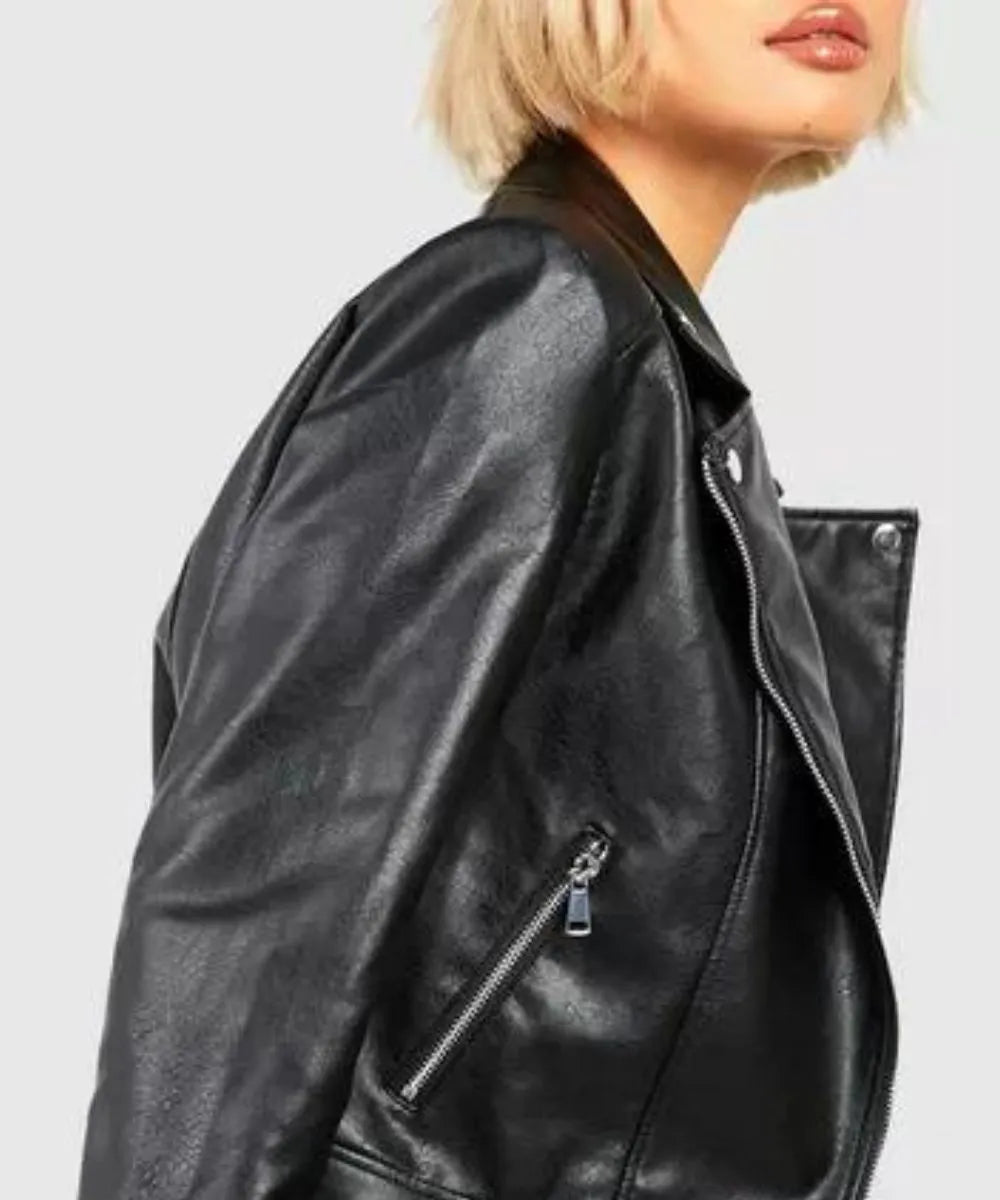 Classical Black Leather Biker Jacket