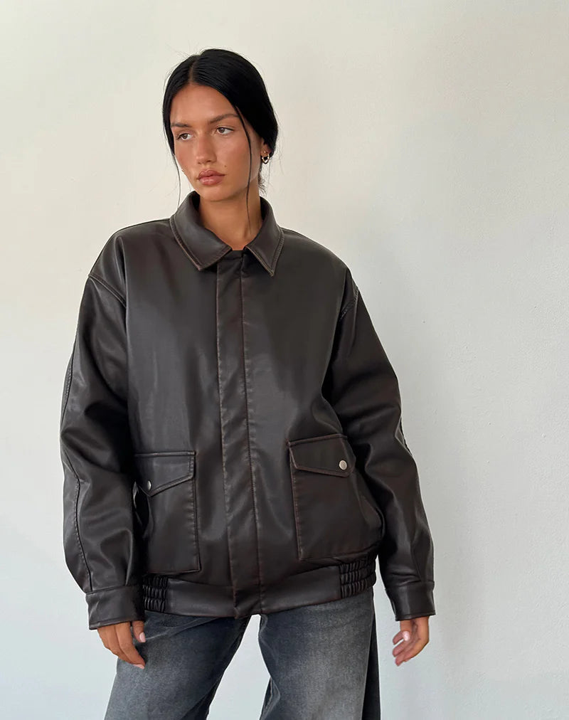 Tobias Dark Chocolate Leather Jacket