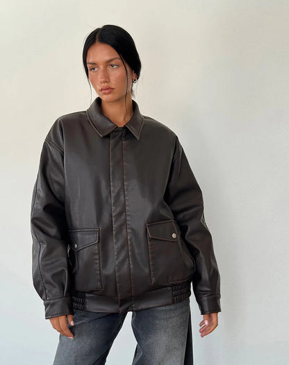 Dark Chocolate Leather Jacket