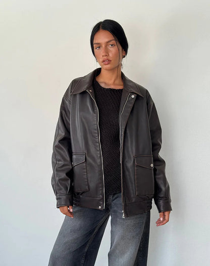 Dark Chocolate Leather Jacket