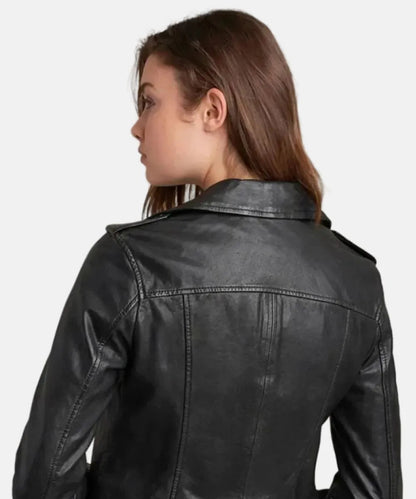 Carly Genuine Leather Biker Jacket