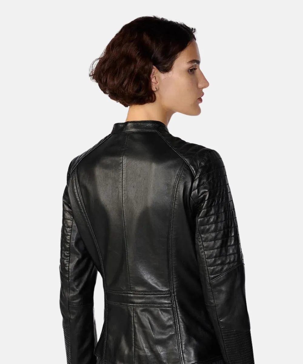 Quilted Black Leather Jacket