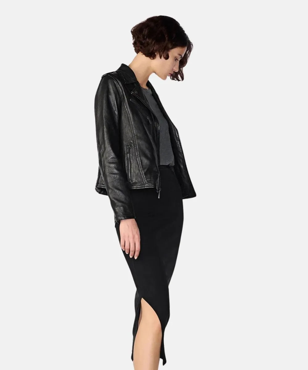 Zoe Moto Jacket Fur Collar