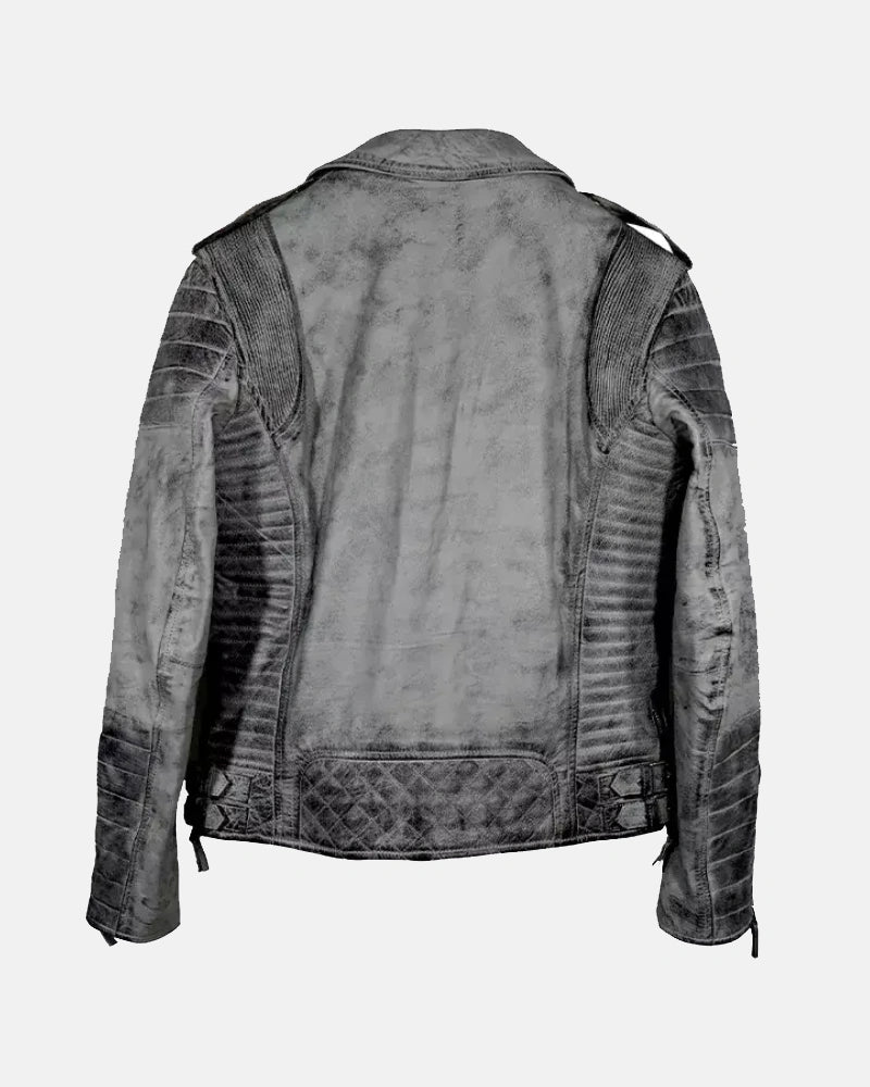 Smoke Biker Leather Jacket