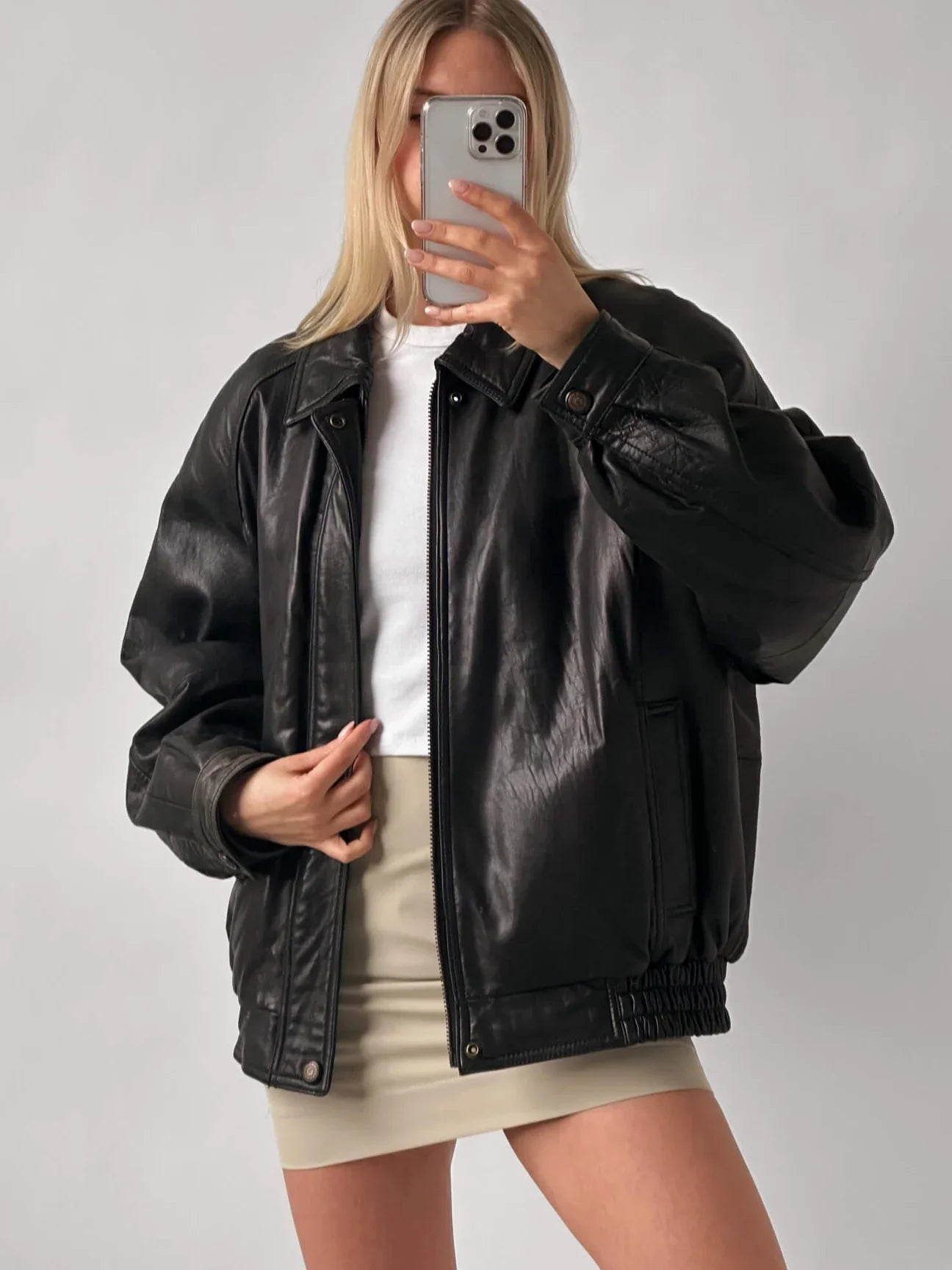 Vintage Oversized Leather Jacket