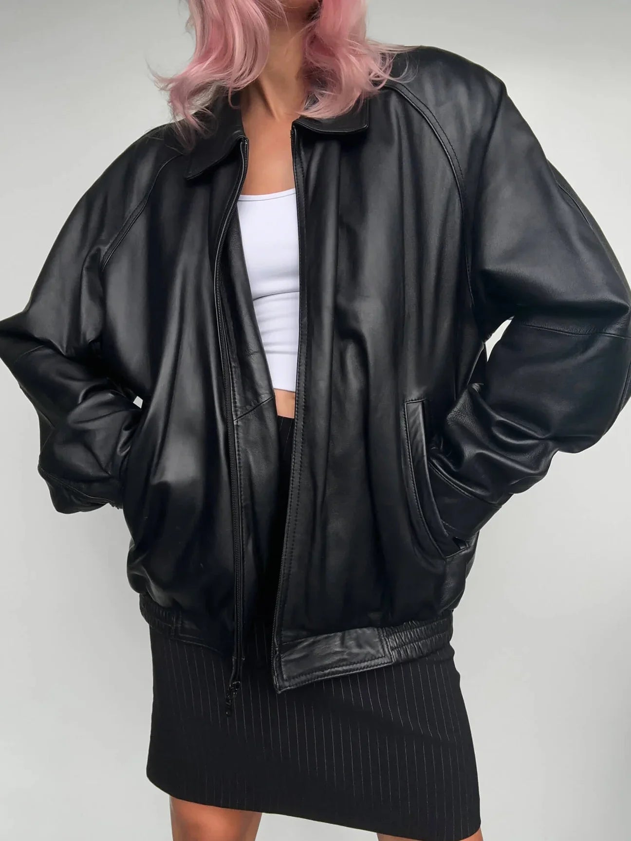 Vintage Ultra Oversized Classic Leather Jacket