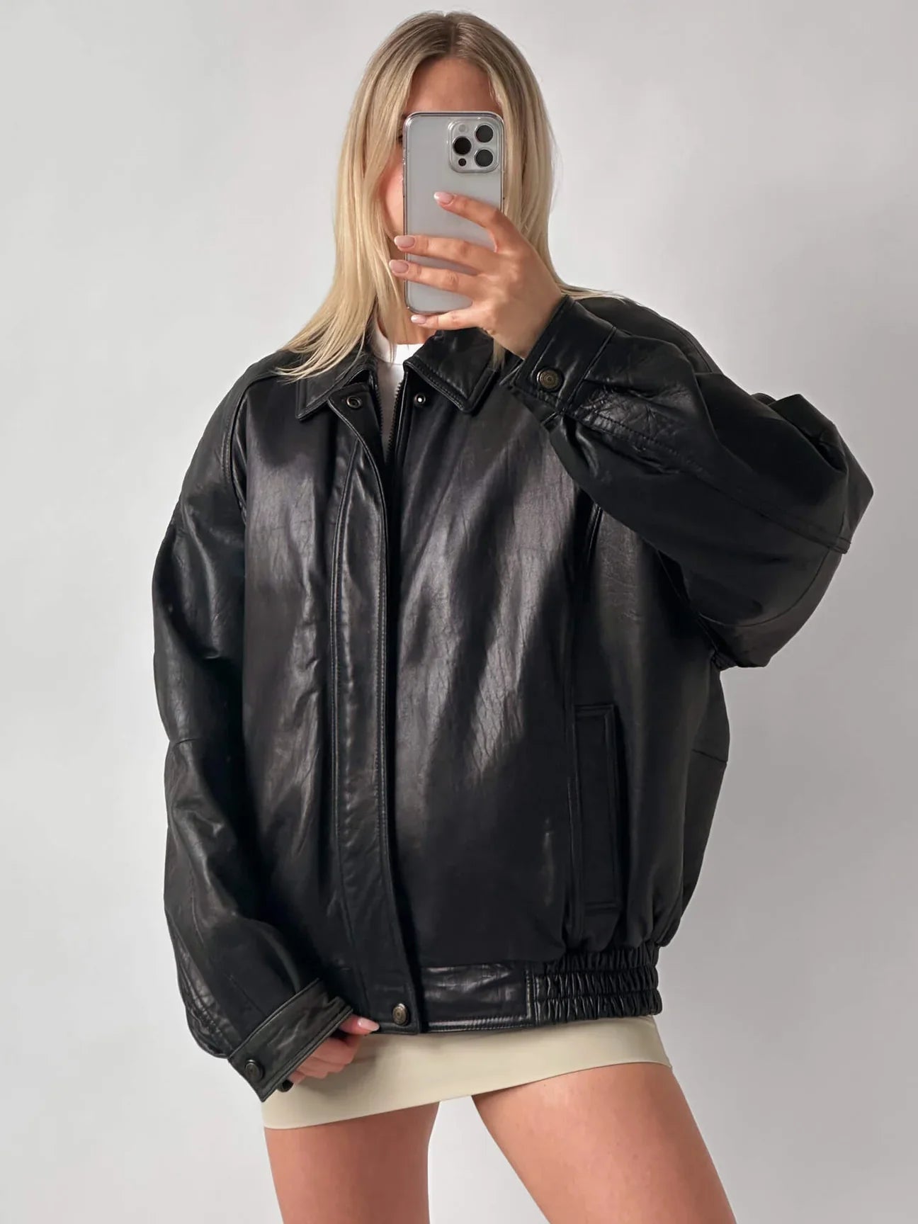 Vintage Oversized Leather Jacket