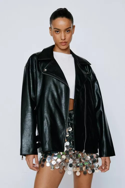 Leather Oversized Jacket