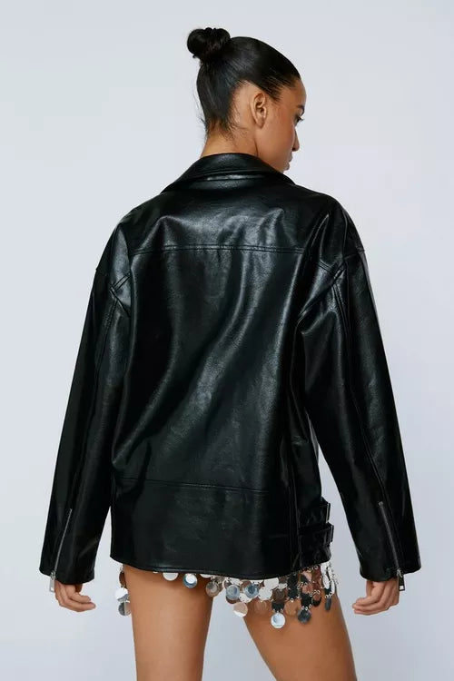 Leather Oversized Jacket