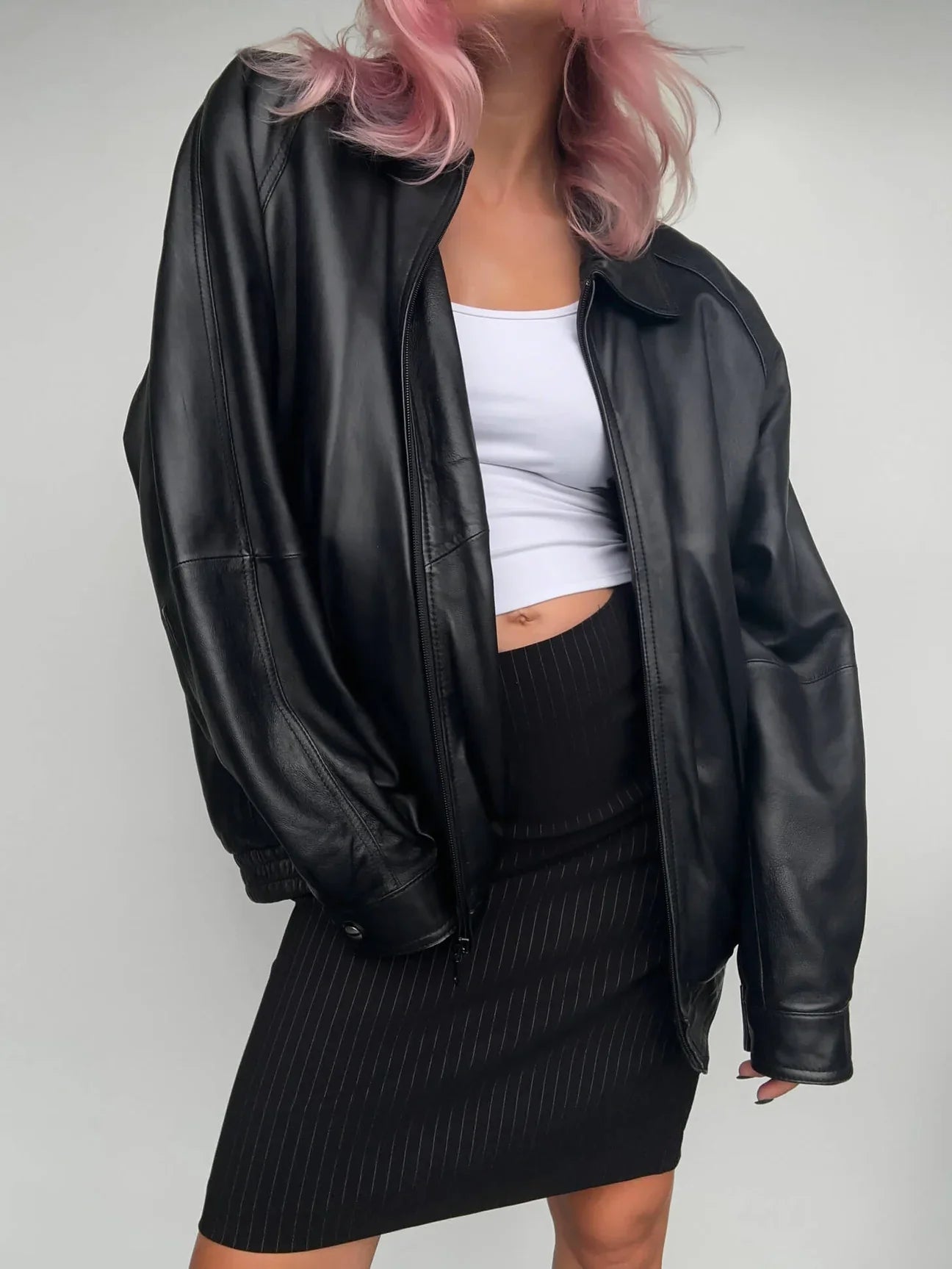 Vintage Ultra Oversized Classic Leather Jacket